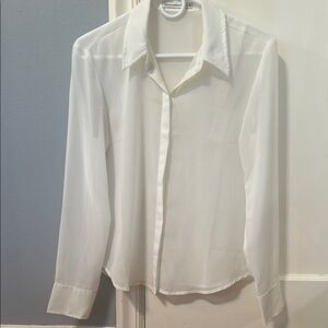Elegant White Button-Up Blouse